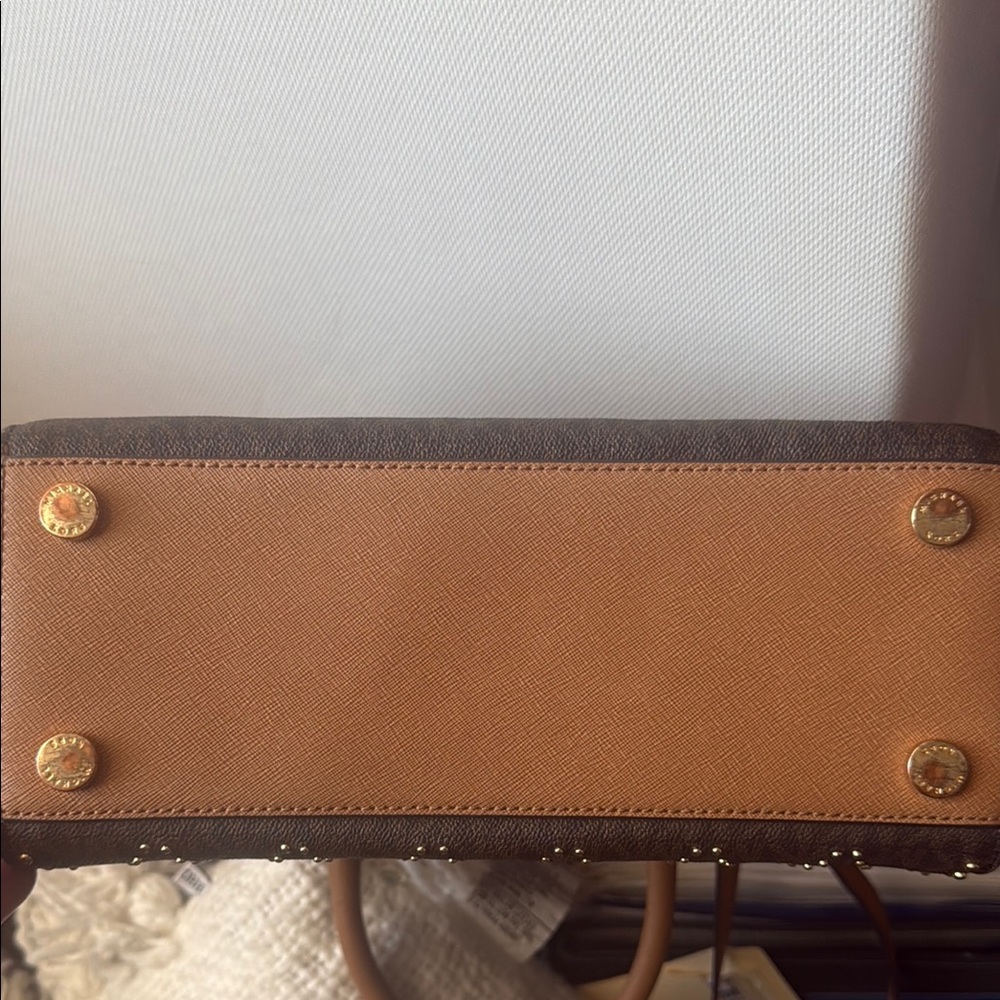 Michael Kors Brown Satchel with Perforated Design - Picture 7 of 13